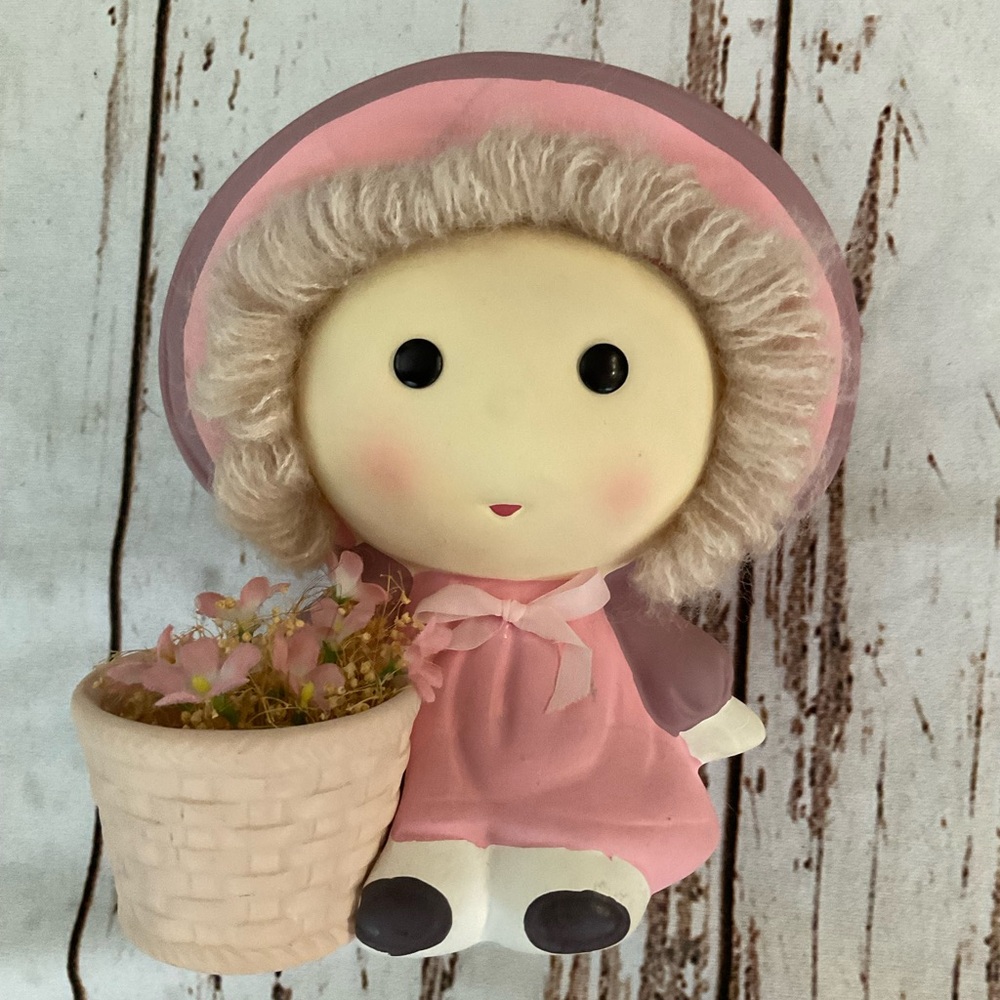VINTAGE YARN HAIRED DOLL BANK